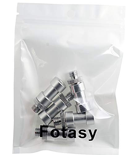 Fotasy 1/4" 3/8" Tripod Screw Mount Convert Adapter Flash Light Stand Camera Spigot for Camera Cage / GoPro Cameras / LED Panel / Studio Lighting Equipment/ Tripod Ballheads (5 Packs)