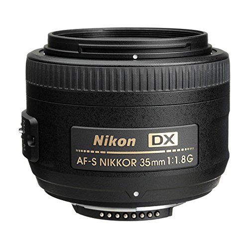 Nikon AF-S DX NIKKOR 35mm f/1.8G Lens with Auto Focus for Nikon DSLR Cameras, 2183, Black