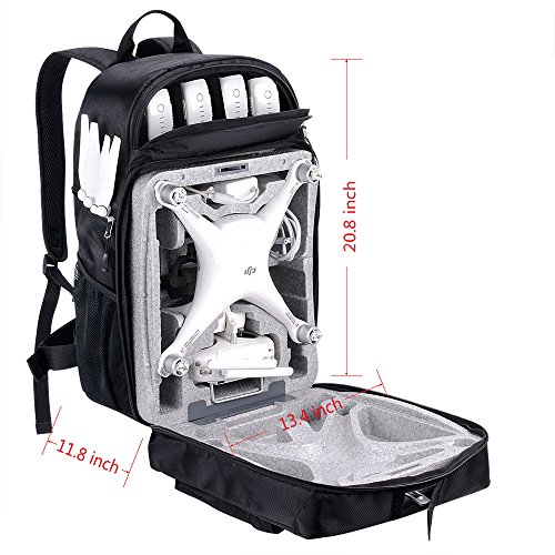 Smatree Hard Shell Backpack Compatible for DJI Phantom 4/4 Pro (Original Styrofoam Case, Phantom 4 Battery, Propellers Not Included)