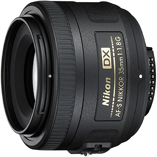 Nikon AF-S DX NIKKOR 35mm f/1.8G Lens with Auto Focus for Nikon DSLR Cameras, 2183, Black