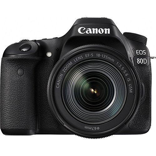 Canon Digital SLR Camera Body [EOS 80D] and EF-S 18-135mm f/3.5-5.6 Image Stabilization USM Lens with 24.2 Megapixel (APS-C) CMOS Sensor and Dual Pixel CMOS AF (Black)
