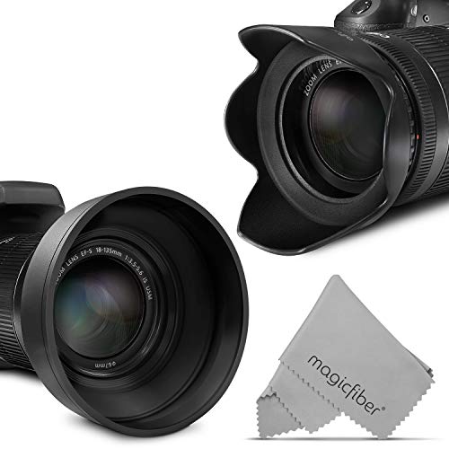 67MM Lens Hood Set (Tulip Flower + Collapsible Rubber Lens Hood)