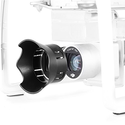 Neewer for DJI Phantom 4 Quadcopter Camera Rose Petal Lens Hood and Lens Cap Protector Cover with Gimbal Lock, ABS Plastic