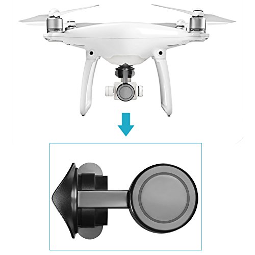 Neewer for DJI Phantom 4 Quadcopter Camera Rose Petal Lens Hood and Lens Cap Protector Cover with Gimbal Lock, ABS Plastic