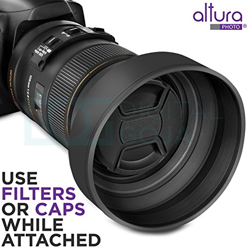 67MM Lens Hood Set (Tulip Flower + Collapsible Rubber Lens Hood)