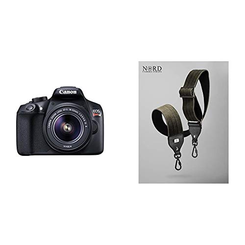 Canon Digital SLR Camera Kit [EOS Rebel T6] with EF-S 18-55mm Zoom Lens with Universal Camera Strap - Black