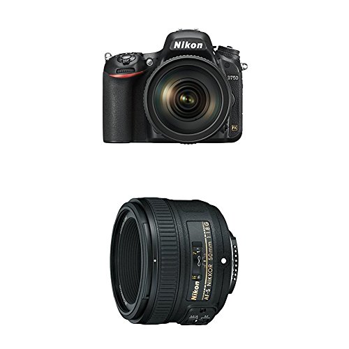 Nikon D750 FX-format Digital SLR Camera w/ 24-120mm f/4G ED VR Auto Focus-S NIKKOR with 50mm f/1.8G Lens with Auto Focus for Nikon DSLR Cameras