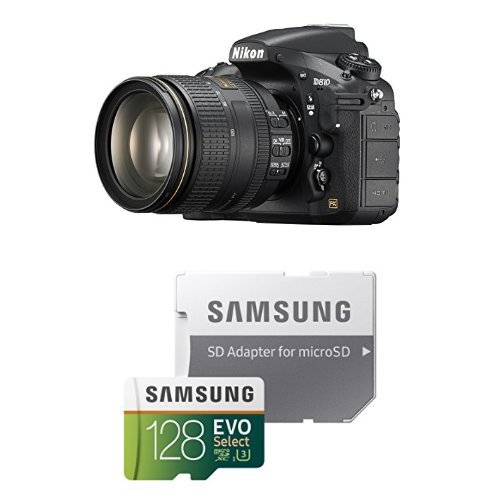 Nikon D810 FX-format Digital SLR w/ 24-120mm f/4G ED VR Lens with 128GB MicroSD EVO Select Memory Card and Adapter