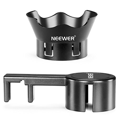 Neewer for DJI Phantom 3 Standard Professional and Advanced, Protective Camera Lens Cap Protector Cover + Flower-Type Rose Petal Lens Hood Made of Premium ABS Plastic (Black)