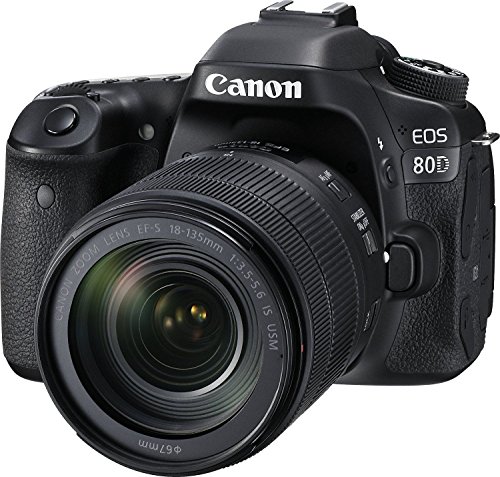 Canon Digital SLR Camera Body [EOS 80D] and EF-S 18-135mm f/3.5-5.6 Image Stabilization USM Lens with 24.2 Megapixel (APS-C) CMOS Sensor and Dual Pixel CMOS AF (Black)