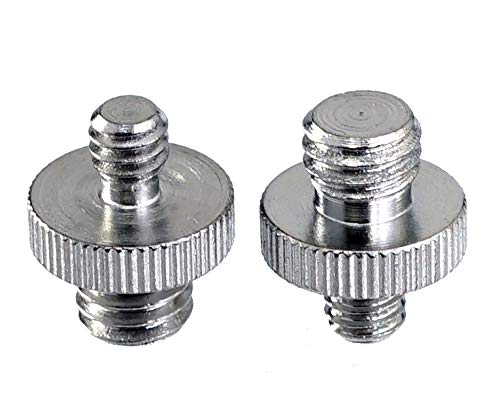 (2 Packs) Standard 1/4"-20 Male to 3/8" Threaded Screw Adapter Tripod Screw Converter Compatible with Camera Cage Light Stand Monopo Shoulder Rig Tripod