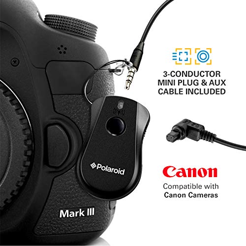 Polaroid Wireless Camera Shutter Remote with Interval Timer for Select Canon SLR Cameras