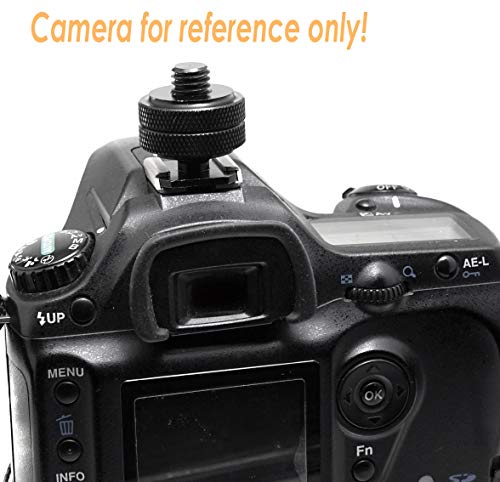 (2 Packs) Fotasy Hot Shoe to 3/8" Adapter, Camera Hot Shoe Mount Adapter, Flash Shoe to 3/8-16 Male Post Adapter with Locking Disk