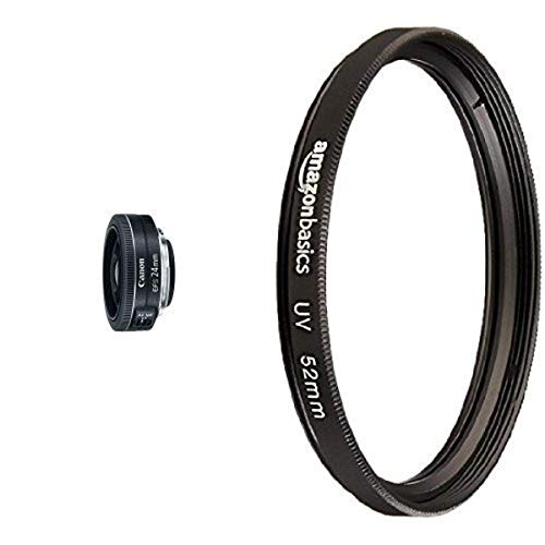 Canon EF-S 24mm f/2.8 STM Lens with UV Protection Lens Filter - 52 mm