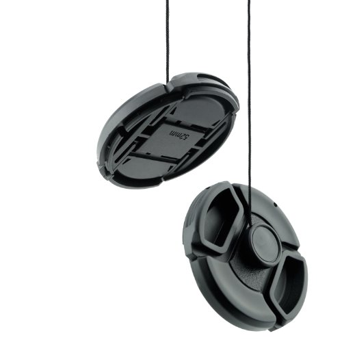 52mm Lens Cap Bundle - 4 Snap-on Lens Caps for DSLR Cameras - 4 Lens Cap Keepers - Microfiber Cleaning Cloth Included - Compatible Nikon, Canon, Sony Cameras (52mm)