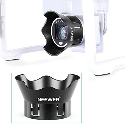 Neewer for DJI Phantom 3 Standard Professional and Advanced, Protective Camera Lens Cap Protector Cover + Flower-Type Rose Petal Lens Hood Made of Premium ABS Plastic (Black)