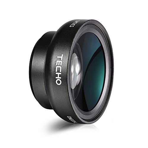 TECHO Universal Professional HD Camera Lens Kit for iPhone X / 8 / 8 Plus / 7 / 6s, Cellphone (0.45x Super Wide Angle Lens, 12.5x Super Macro Lens)