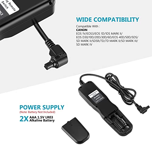 Neewer Timer Remote for Canon 50D, 40D, 30D, 20D, 10D, 5D,1Ds Mark III, 1D Mark III, 1D Mark II N, 1Ds Mark II,1D, 1V, EOS 3, D2000