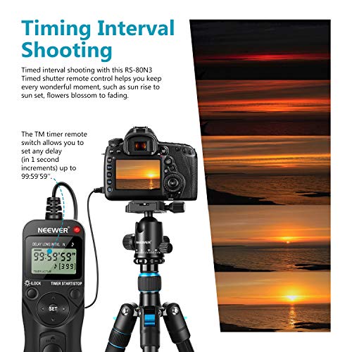 Neewer Timer Remote for Canon 50D, 40D, 30D, 20D, 10D, 5D,1Ds Mark III, 1D Mark III, 1D Mark II N, 1Ds Mark II,1D, 1V, EOS 3, D2000