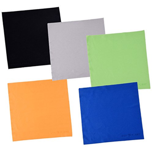 ECO-FUSED Microfiber Cleaning Cloth - 8 x 8 Inch Microfiber Cloth - Pack of 5 Lens Cleaning Wipes - Cleaning Cloth for Glasses, Eyeglasses, Camera Lens & Phones