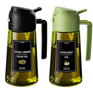 16oz Olive Oil Dispenser and Sprayer - Black & Green