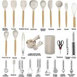 35-Piece Silicone Kitchen Utensils Set with Wooden Handles