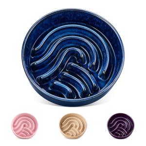 Vancasso Blue Slow Feeder Bowl for Small Pets