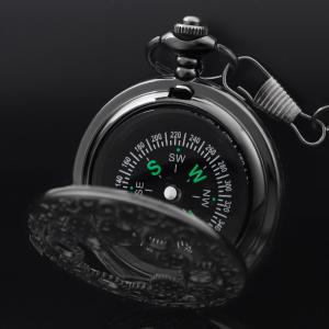 Hollow Design Compass Pocket Watch for Hiking