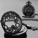 Hollow Design Compass Pocket Watch for Hiking