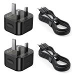 25W USB C Charger 2-Pack with 2M Cable