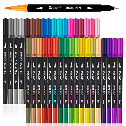 Dual Tip Brush Marker Pens - 36 Colors