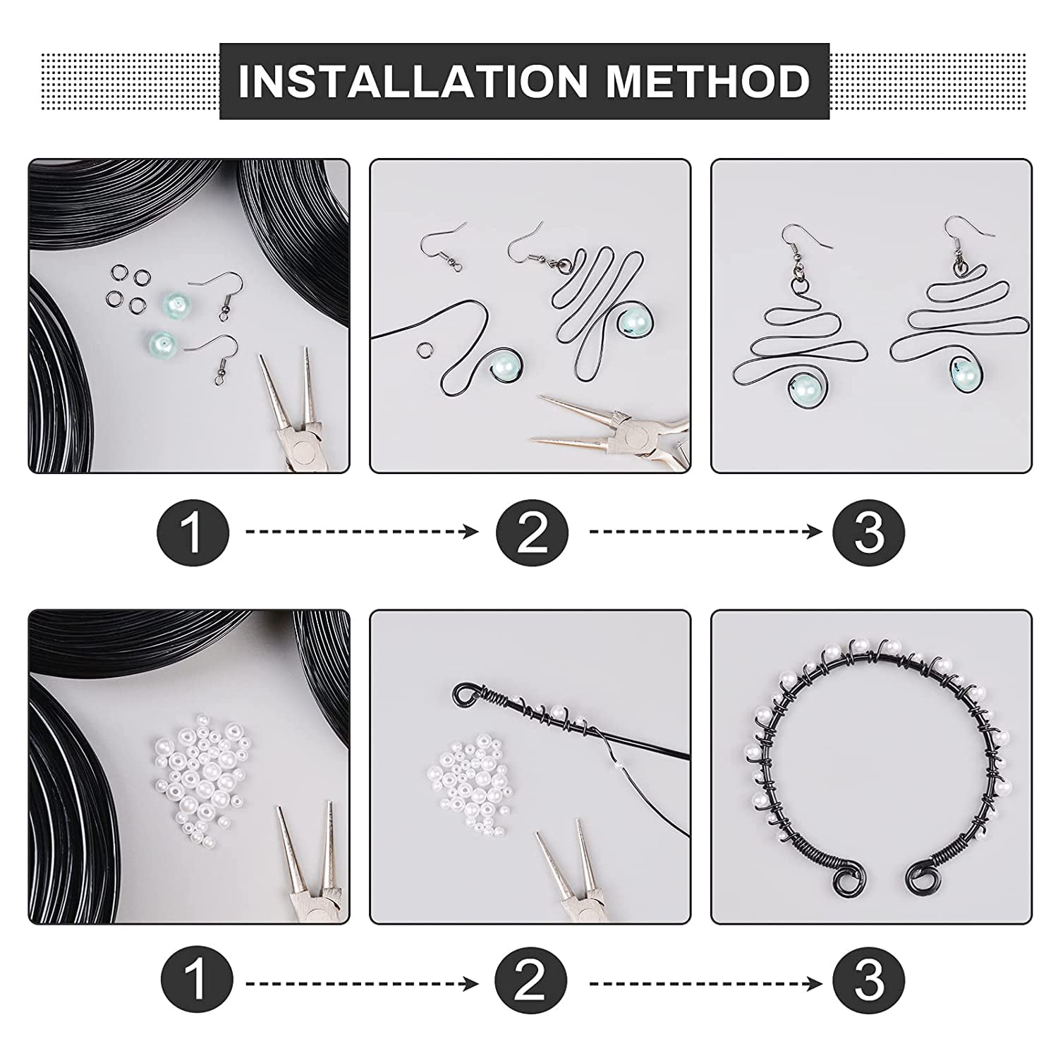 12 Gauge Black Aluminum Craft Wire Roll, 55m