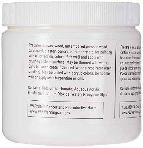 Grumbacher White Acrylic and Oil Paint Gesso 16 oz