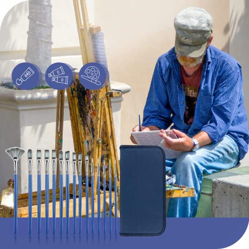 Rosmax Paint Brush Set - 15 Sizes, Nylon Hair