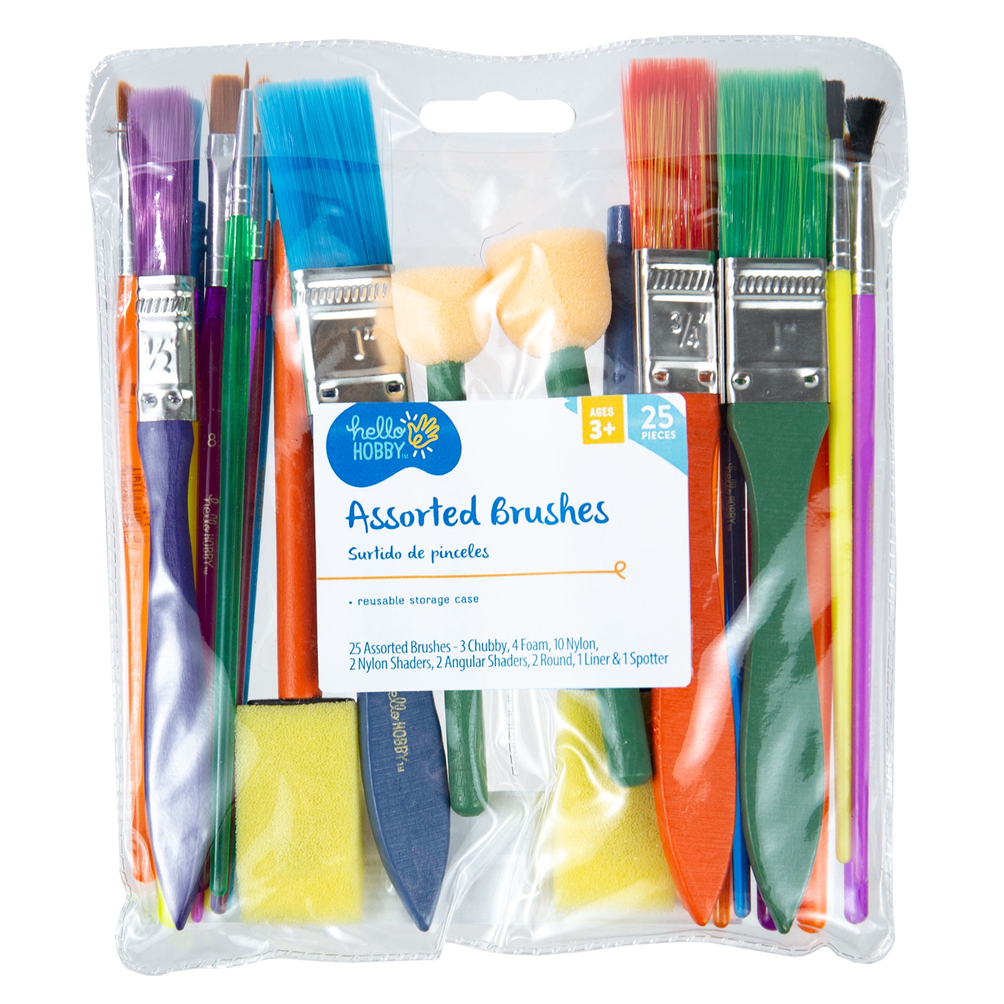 Hello Hobby 25-Piece Assorted Paint Brush Set
