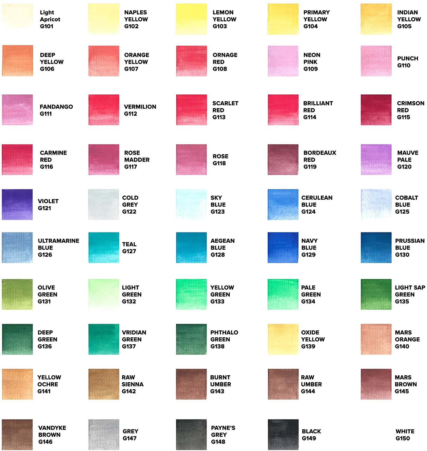 GenCrafts 50-Piece Gouache Paint Tube Set