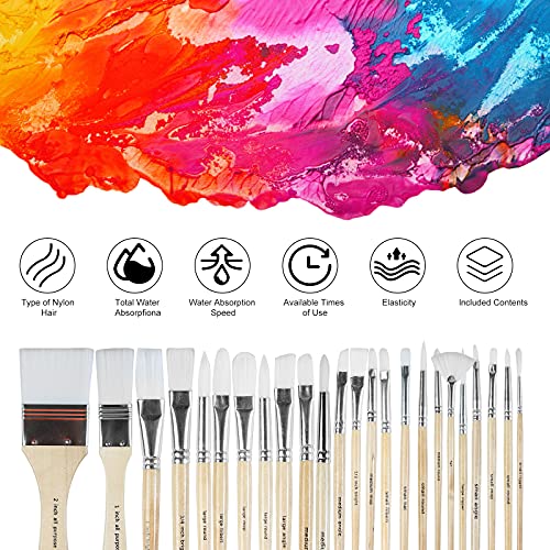 24-Piece Paint Brush Set with Canvas Case