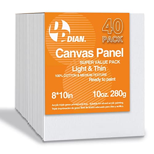 20.3 x 25.4 cm Artist Canvas Panels, 40 Pack