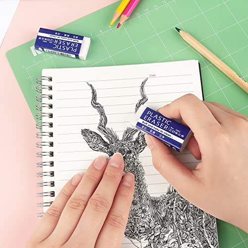 6 Large White Pencil Erasers for Art and School