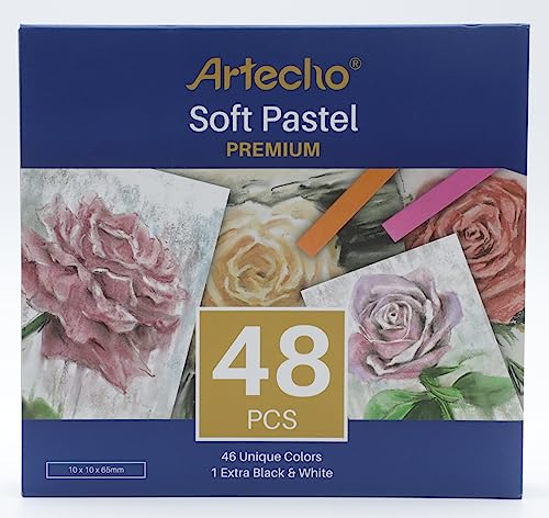 Artecho 48 Pastel Chalk Set with Fluorescent Colors