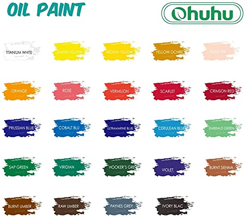 Ohuhu 24 Color Oil Paint Set, 12ml Tubes