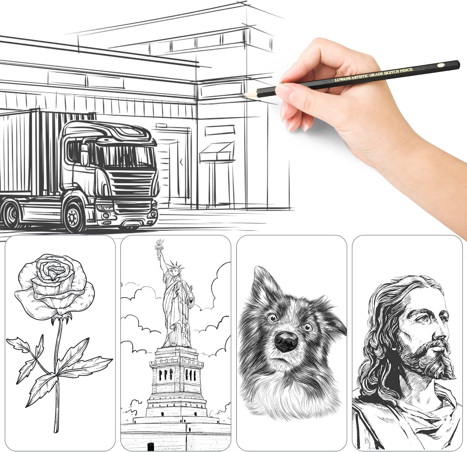 14-Piece B-12B Sketch Pencil Set for Artists