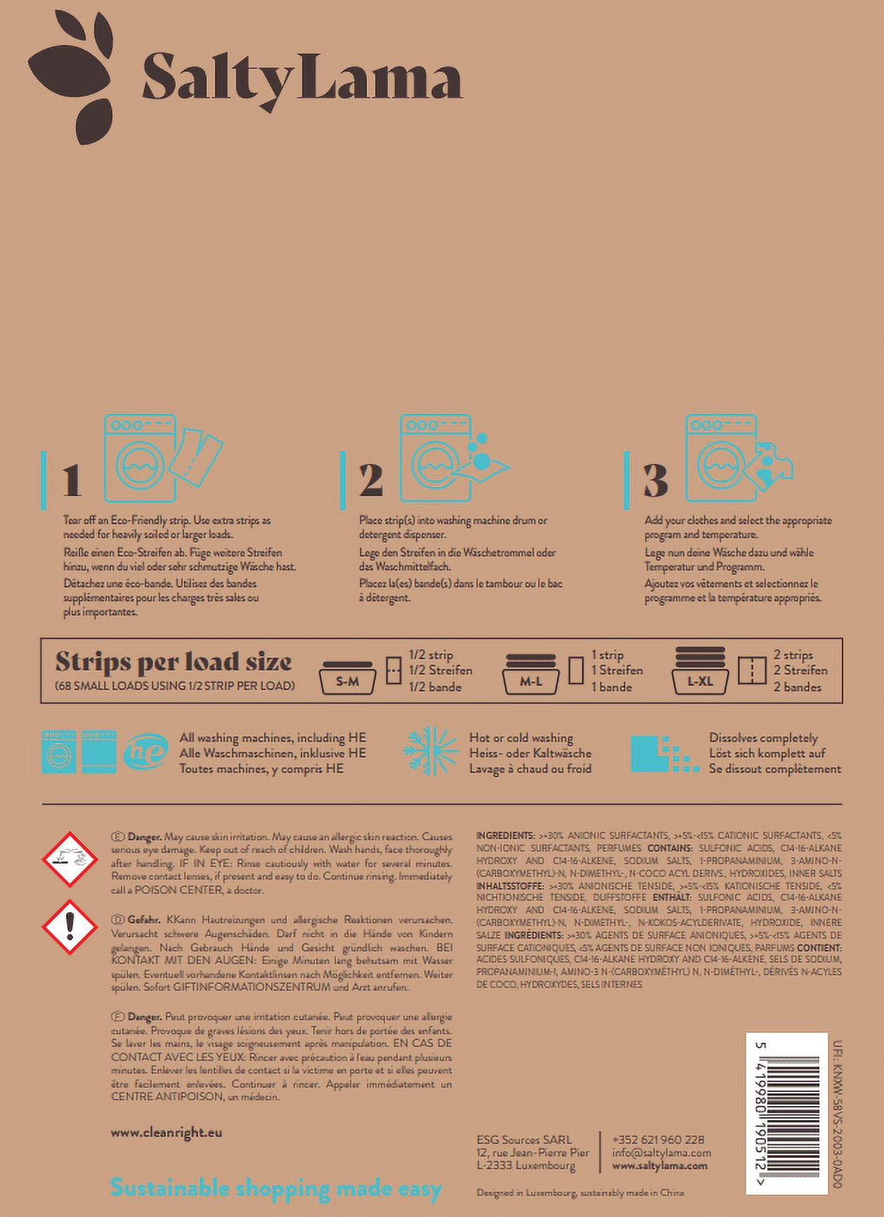 SaltyLama Eco-Friendly Laundry Detergent Sheets 10 Pack