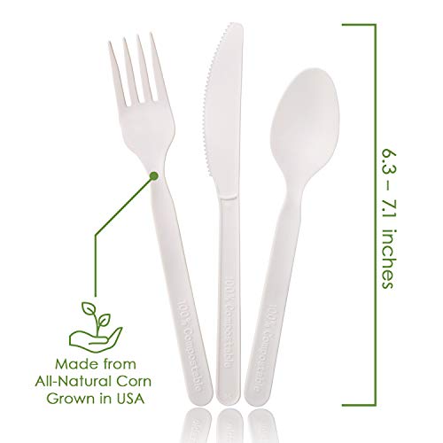Compostable Cutlery Set - 380 Eco-Friendly Utensils
