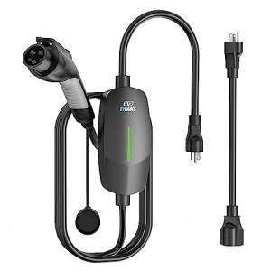 EVDANCE Level 1&2 EV Charger, Electric Vehicle Portable Charger with 25FT Cable, Home EV Charging Station for J1772 Electric Cars, 12A 120V/16A 240V, NEMA 5-15 & NEMA 6-20 Plug