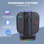 GMBACK Charging Dock for 2025 Nintendo Switch 2 JoyCon, 4-in-1 Charger Stand with Magnetic Stand, RGB Lighting & Smart Chip, Nintendo Switch 2 Charging Docking Station for Joycon Controllers