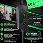 MACH 3 Fast 40 Amp Level 1&2 Portable EV Charger, Electric Vehicle Charging Station, 120-240V NEMA 14-50 w/ 5-15 Adapter. SAE J1772 car Connector & Tesla mobile NACS, Outdoor EVSE, 25ft Cable w/holder