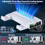 PS5/Slim/Pro Wall Mount Kit with Cooling Fan & Charging Station, PS5 Shelf Floating Mount for All PlayStation 5/Slim/Pro Disc & Digital Console, PS 5 Wall Bracket Behind TV, PS Five Pro Accessories