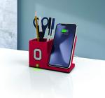 SOAR NCAA Wireless Cell Phone Charging Stand and Desktop Organizer, Ohio State Buckeyes