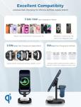 Hevanto 2026 3 in 1 Wireless Charging Station for Apple MagSafe Charger, 15W Fast Magnetic Mag-Safe Charger Stand for iPhone 17 16 15 14 13 12 17e Apple Watch AirPods Series, Gifts for Men